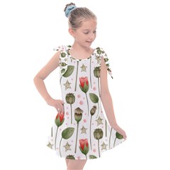 Poppies Red Poppies Red Flowers Kids  Tie Up Tunic Dress by Ravend