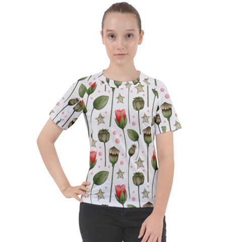 Poppies Red Poppies Red Flowers Women s Sport Raglan Tee by Ravend