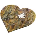 Rusty Orange Abstract Surface Wooden Puzzle Heart View2