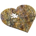 Rusty Orange Abstract Surface Wooden Puzzle Heart View3