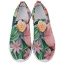 Darling and Dazzling Watercolor Flowers Men s Slip On Sneakers View1