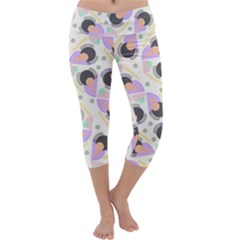 Pattern Pastel Drawing Art Capri Yoga Leggings by Ravend