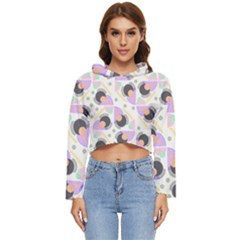 Pattern Pastel Drawing Art Women s Lightweight Cropped Hoodie by Ravend