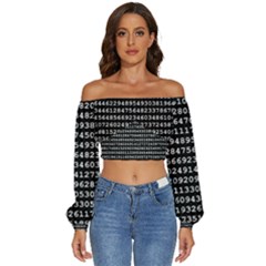 Pi Circle Diameter Circumference Ratio Radius Long Sleeve Crinkled Weave Crop Top by Ravend