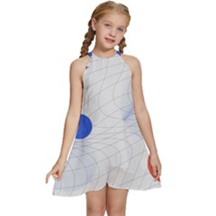 Computer Network Technology Digital Science Fiction Kids  Halter Collar Waist Tie Chiffon Dress by Ravend