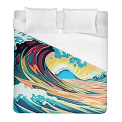 Ai Generated Waves Ocean Sea Tsunami Nautical Arts Duvet Cover (full/ Double Size) by Ravend