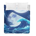 Ai Generated Waves Ocean Sea Tsunami Nautical Blue Duvet Cover Double Side (Full/ Double Size) View1