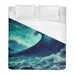 Ai Generated Waves Ocean Sea Tsunami Nautical Fantasy Duvet Cover (full/ Double Size) by Ravend