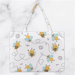 Bee Art Pattern Design Wallpaper Background Print Medium Tote Bag by Ravend