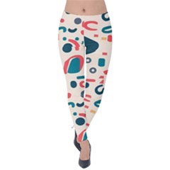 Shapes Pattern  Velvet Leggings by Sobalvarro