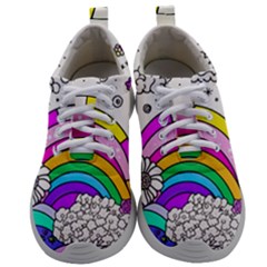 Rainbow Fun Cute Minimal Doodle Drawing Art Mens Athletic Shoes by Ravend