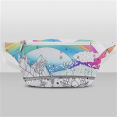 Rainbow Fun Cute Minimal Doodle Drawing Arts Waist Bag  by Ravend