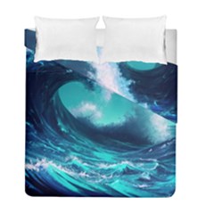 Tsunami Tidal Wave Ocean Waves Sea Nature Water Duvet Cover Double Side (full/ Double Size) by Ravend