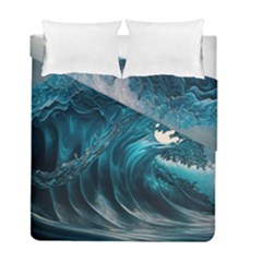 Tsunami Waves Ocean Sea Water Rough Seas 3 Duvet Cover Double Side (full/ Double Size) by Ravend