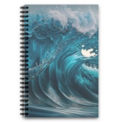 Tsunami Waves Ocean Sea Water Rough Seas 3 5 5  X 8 5  Notebook by Ravend