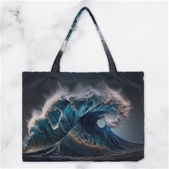 Tsunami Waves Ocean Sea Water Rough Seas 7 Medium Tote Bag by Ravend