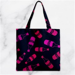 Wine Wine Bottles Background Graphic Zipper Grocery Tote Bag by Ravend