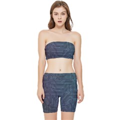 Circuit Board Circuits Mother Board Computer Chip Stretch Shorts And Tube Top Set by Ravend