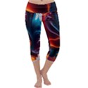 Ai Generated Swirl Splash Blaze Design Art Capri Yoga Leggings View1