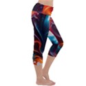 Ai Generated Swirl Splash Blaze Design Art Capri Yoga Leggings View3