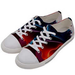 Ai Generated Swirl Splash Blaze Design Art Men s Low Top Canvas Sneakers by Ravend