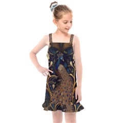 Peacock Plumage Bird Decorative Pattern Graceful Kids  Overall Dress by Ravend