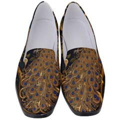 Peacock Plumage Bird Decorative Pattern Graceful Women s Classic Loafer Heels by Ravend