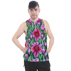 Cheerful And Cheery Blooms Men s Sleeveless Hoodie by GardenOfOphir