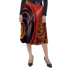 Fractal Background Pattern Texture Abstract Design Classic Velour Midi Skirt  by Ravend