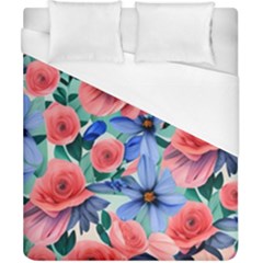 Classy Watercolor Flowers Duvet Cover (california King Size) by GardenOfOphir