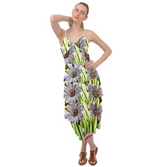 Expressive Watercolor Flowers Botanical Foliage Layered Bottom Dress by GardenOfOphir