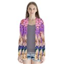 Exotic Tropical Botanical Flowers Pattern Drape Collar Cardigan View1