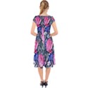 Tropical Paradise Cap Sleeve Front Wrap Midi Dress View2