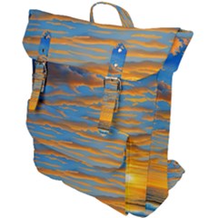 Orange Sunset On The Beach Buckle Up Backpack by GardenOfOphir