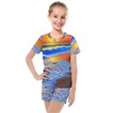 Summer Sunset At The Beach Kids  Mesh Tee and Shorts Set View1