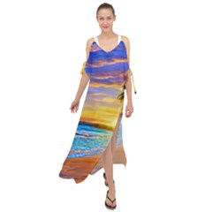 Sunrise At The Beach Maxi Chiffon Cover Up Dress by GardenOfOphir