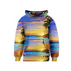 Sunrise At The Beach Kids  Pullover Hoodie by GardenOfOphir