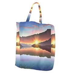 Majestic Lake Giant Grocery Tote by GardenOfOphir