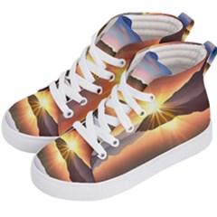 Majestic Lake Kids  Hi-top Skate Sneakers by GardenOfOphir