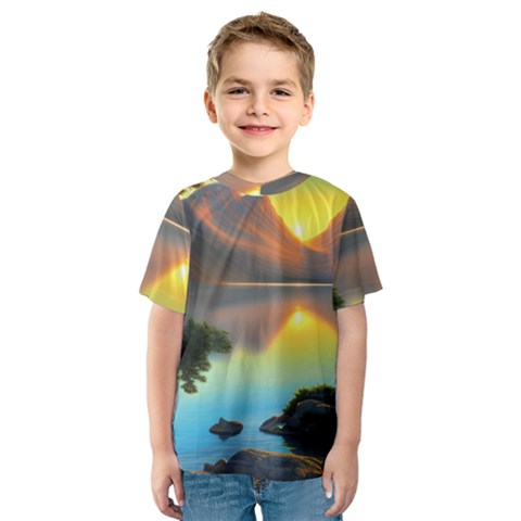 Benevolent Lake Kids  Sport Mesh Tee by GardenOfOphir