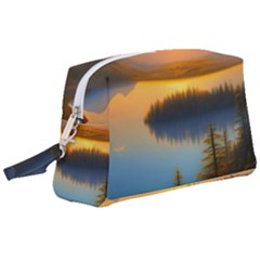 Distant Sunset Wristlet Pouch Bag (large) by GardenOfOphir