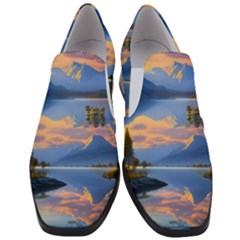 Beautiful Sunset Women Slip On Heel Loafers by GardenOfOphir