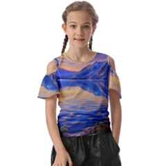 Dramatic Sunset Kids  Butterfly Cutout Tee by GardenOfOphir