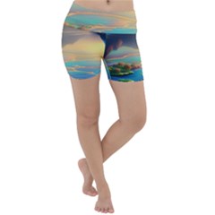 Exquisite Sunset Lightweight Velour Yoga Shorts by GardenOfOphir