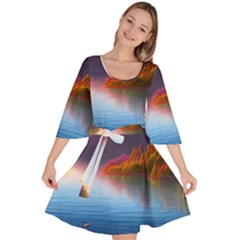 Immaculate Sunset Velour Kimono Dress by GardenOfOphir