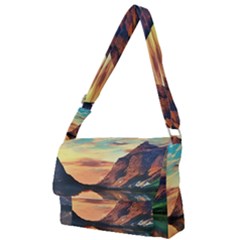 Portentous Sunset Full Print Messenger Bag (s) by GardenOfOphir