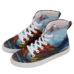 Breathtaking Landscape Scene Men s Hi-top Skate Sneakers by GardenOfOphir