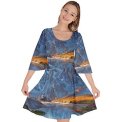 Majestic Lake Landscape Velour Kimono Dress by GardenOfOphir