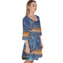 Majestic Lake Landscape Velour Kimono Dress View3