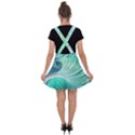 Pink Sky Blue Ocean Waves Velvet Suspender Skater Skirt View2